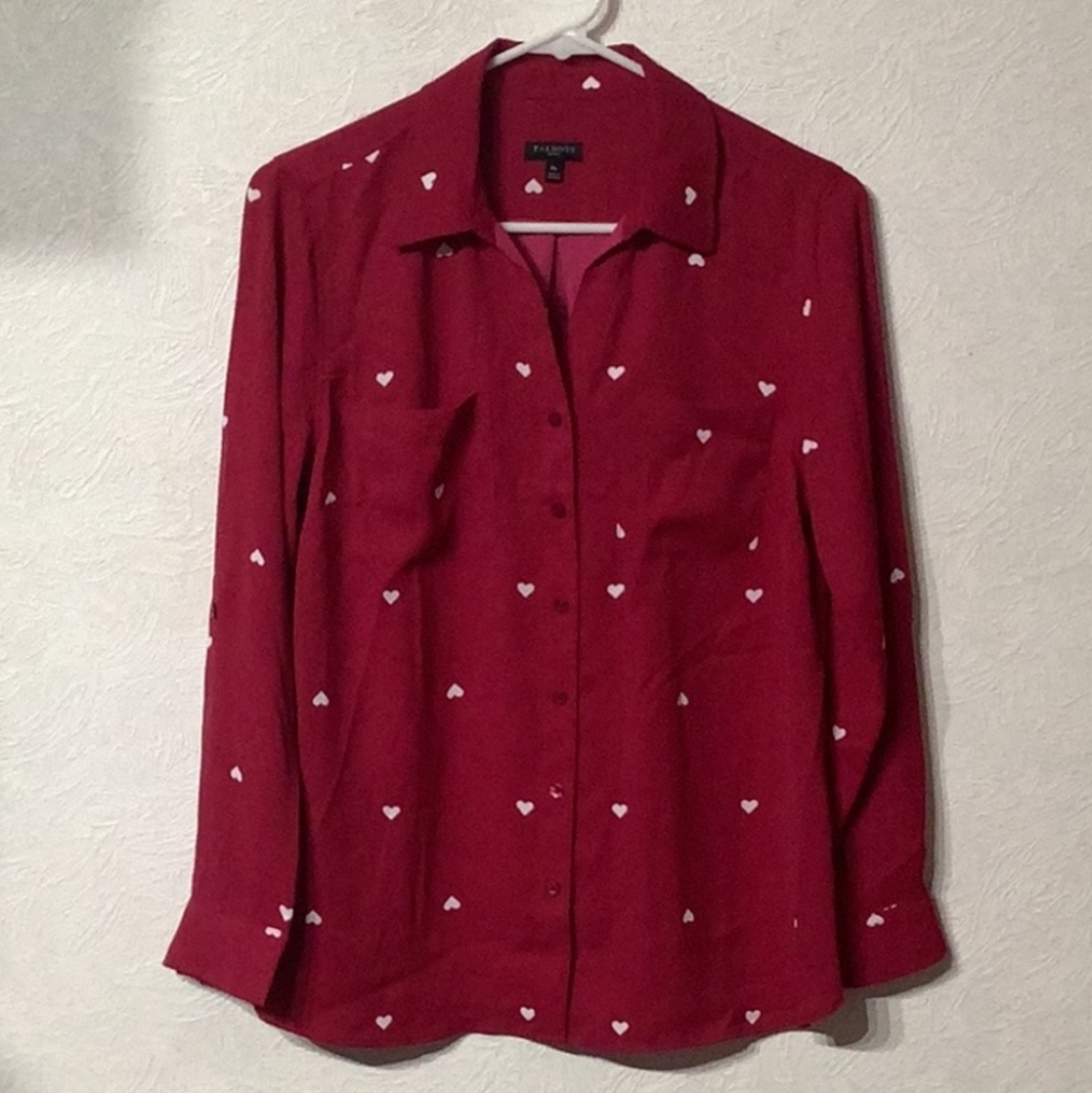 Talbots Heart Print Blouse